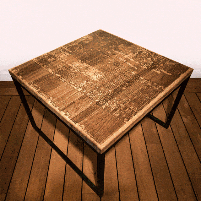 Tische mit eingravierten Stadtkarten WoodesignGIF 
