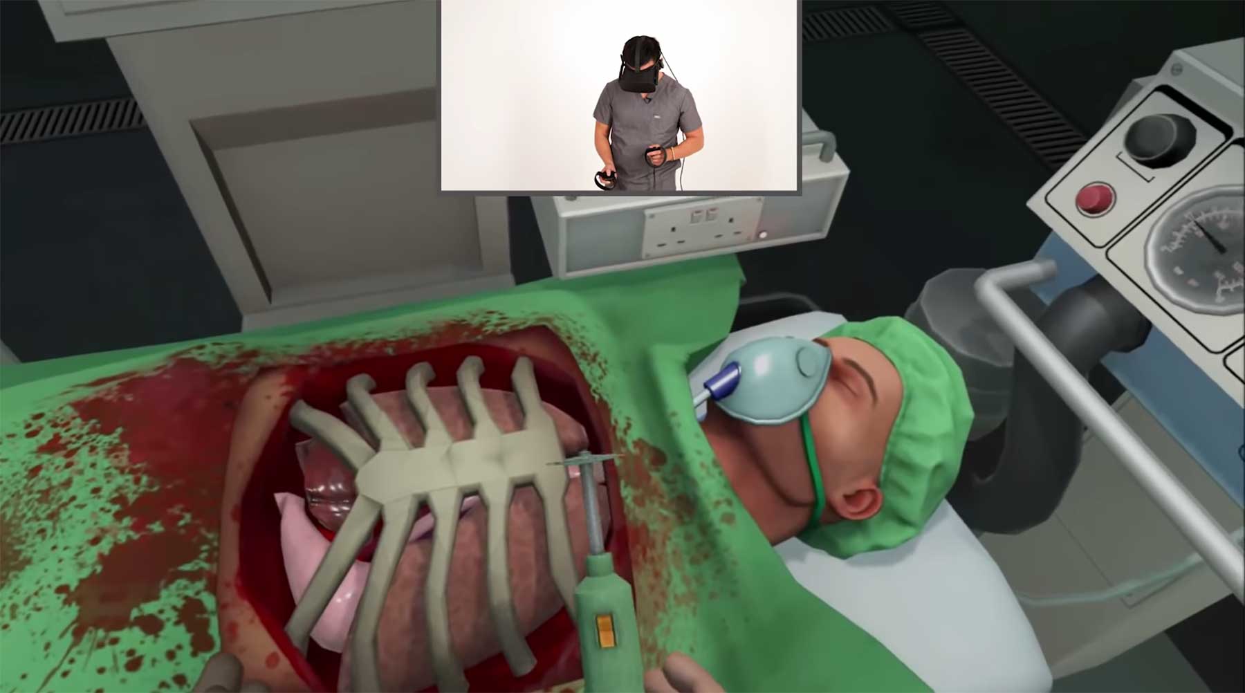 Ein Chirurg spielt den „Surgeon Simulator“