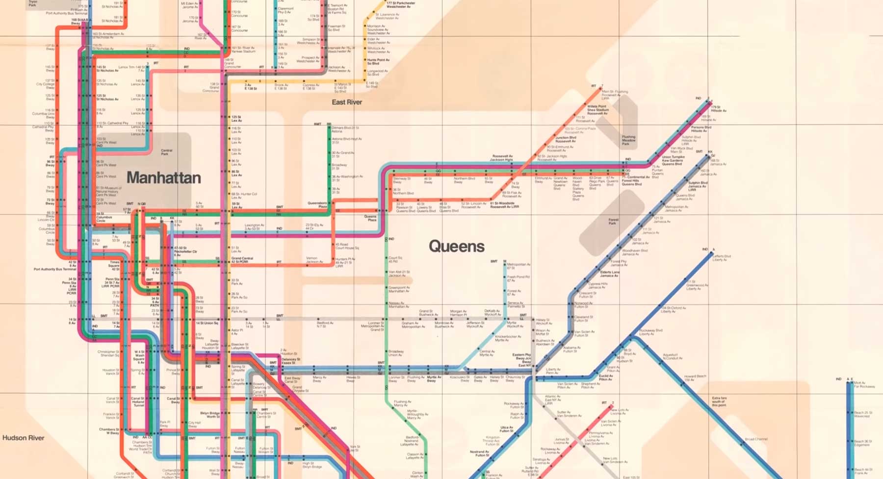 Deshalb kippten die Bürger New York Citys die perfekte U-Bahn-Netzkarte new-york-city-subway-map-70s 