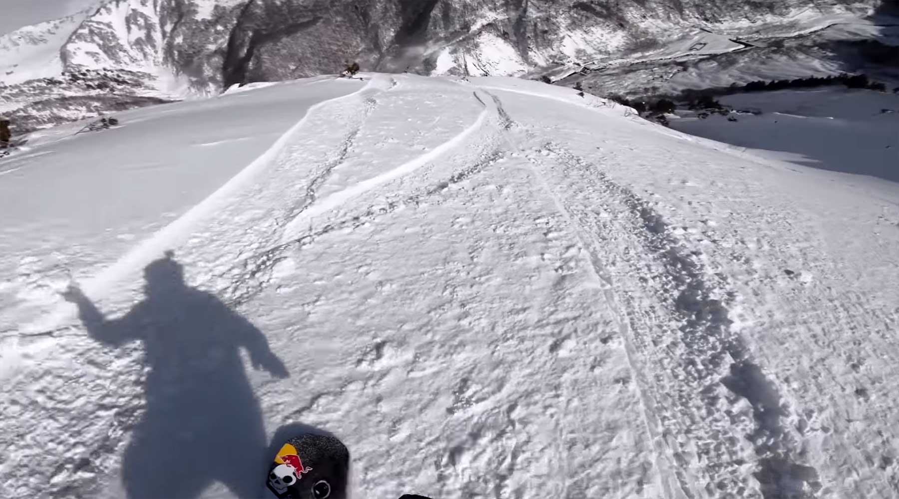 POV-Snowboard-Freeride mit Travis Rice