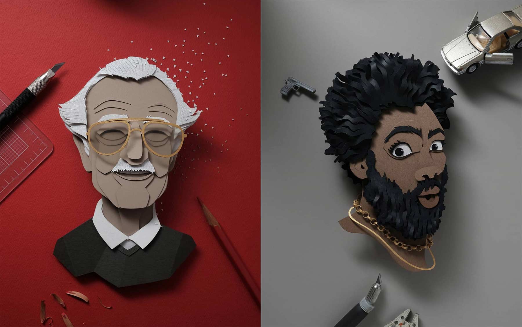 Promi-Portraits aus Papier von John Ed De Vera