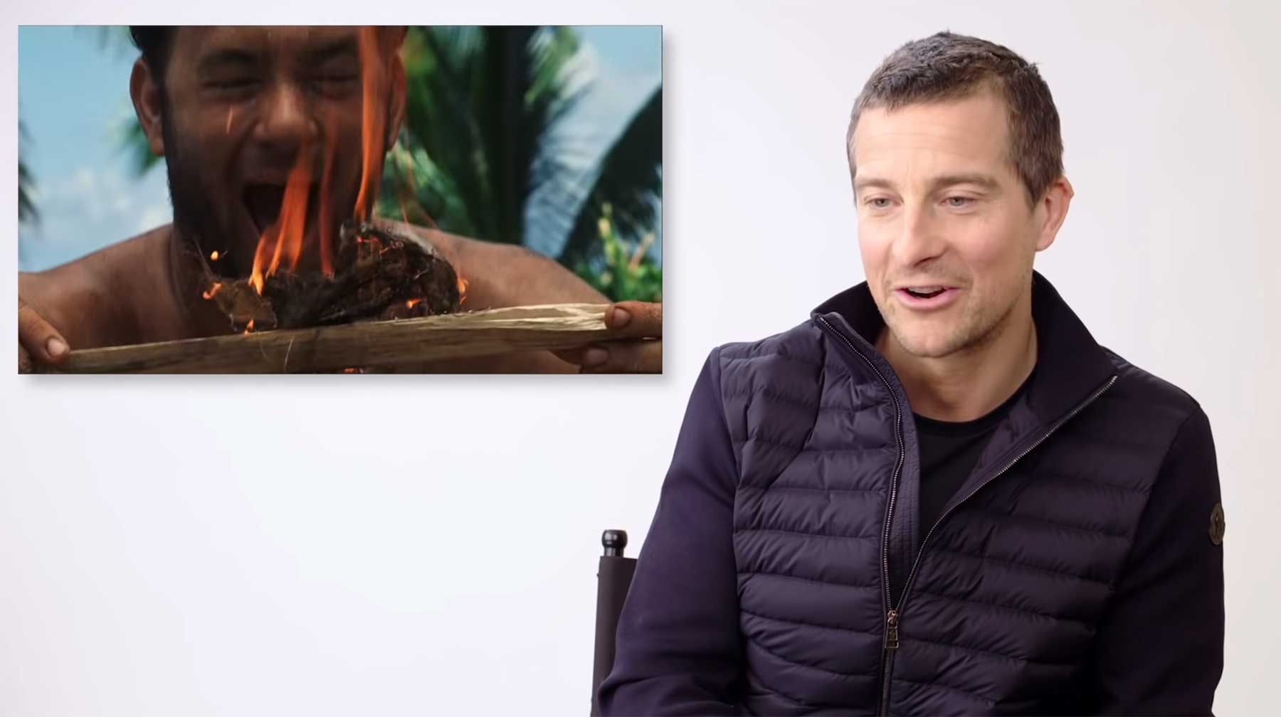 Experte Bear Grylls beurteilt Szenen aus Survival-Filmen