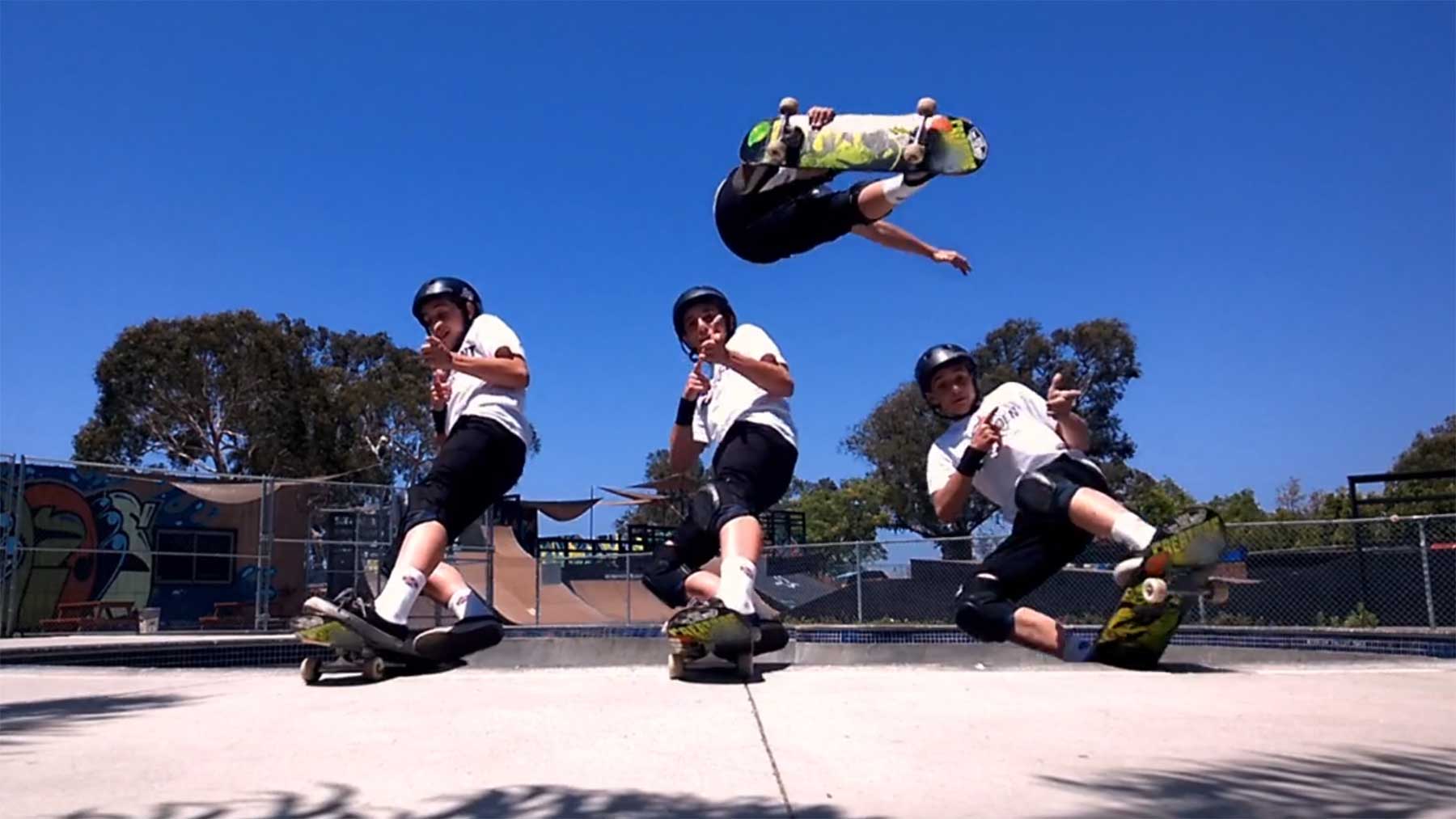 Verrückte Skateboarding-Collage von Cy Kuckenbaker Skateboarding-Time-Collapse 