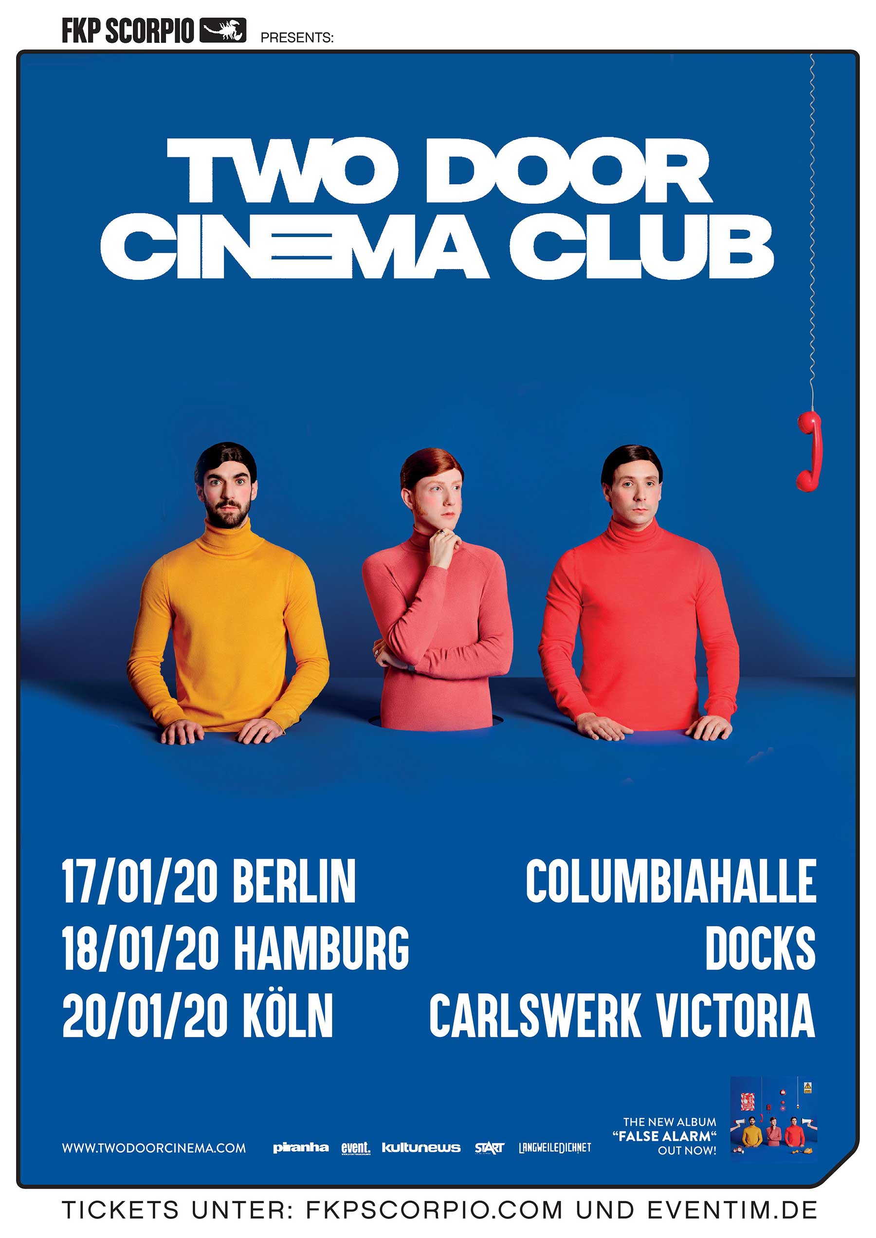 Gewinnt 3x2 Tickets für die Two Door Cinema Club Tournee 2020 twodoorcinemaclub-poster-tour-2020 