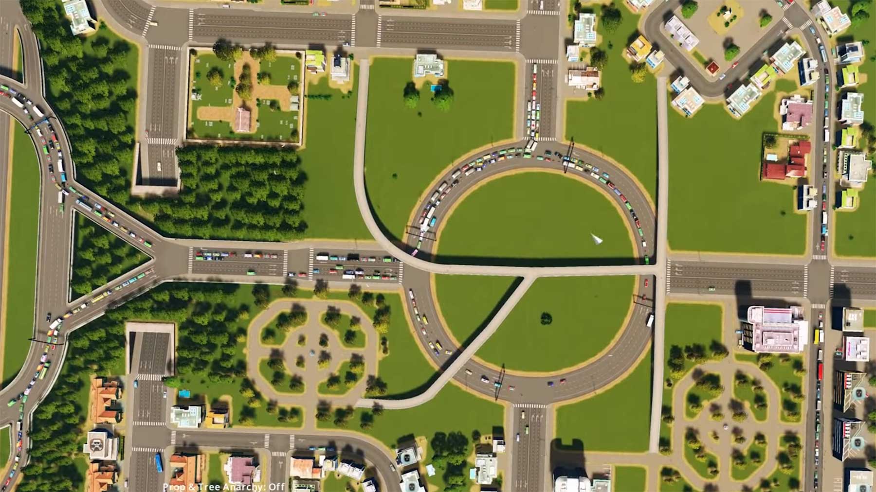 Zuschauen, wie jemand den Verkehr einer Stadt in „Cities Skylines“ repariert