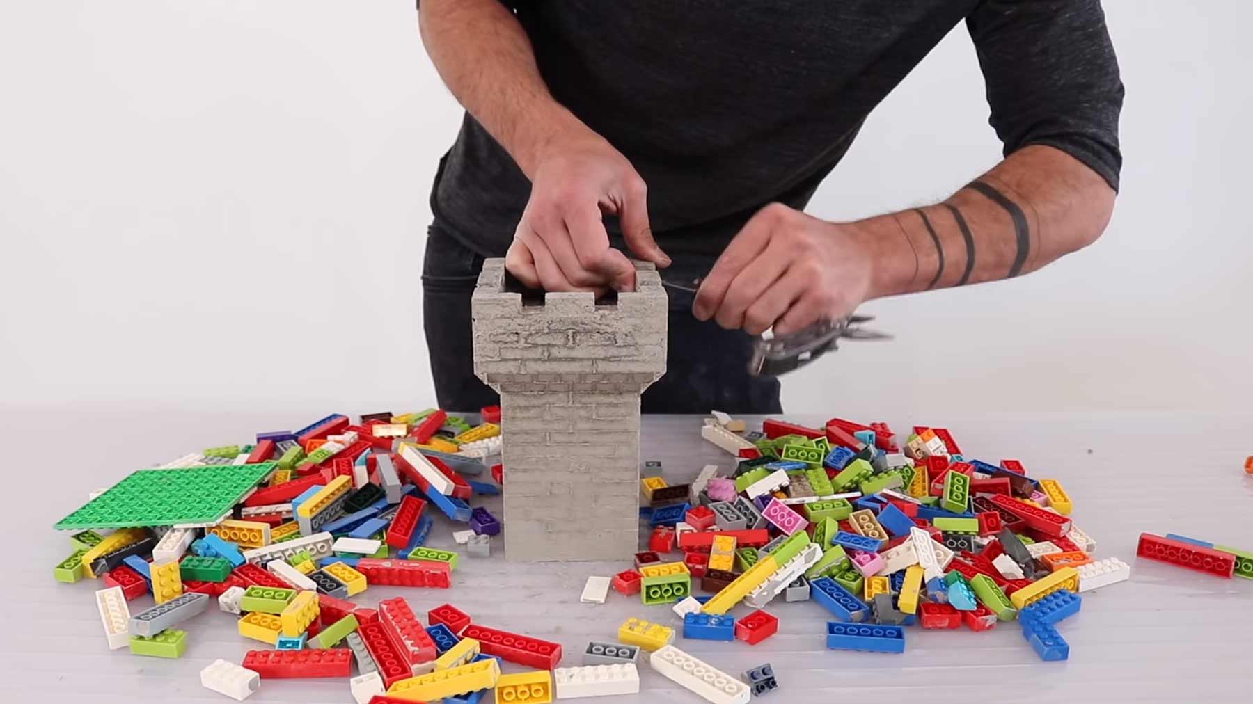LEGO-Steine als Gußteile für Betonformen nutzen