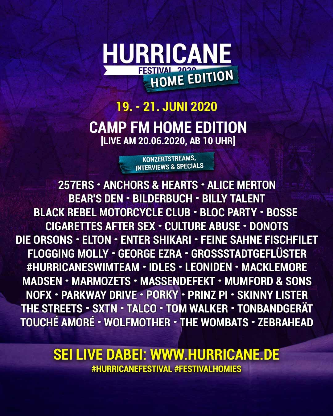 Hurricane Festival 2020 findet online statt: "Home Edition" hurrican-festival-2020-home-edition_01 