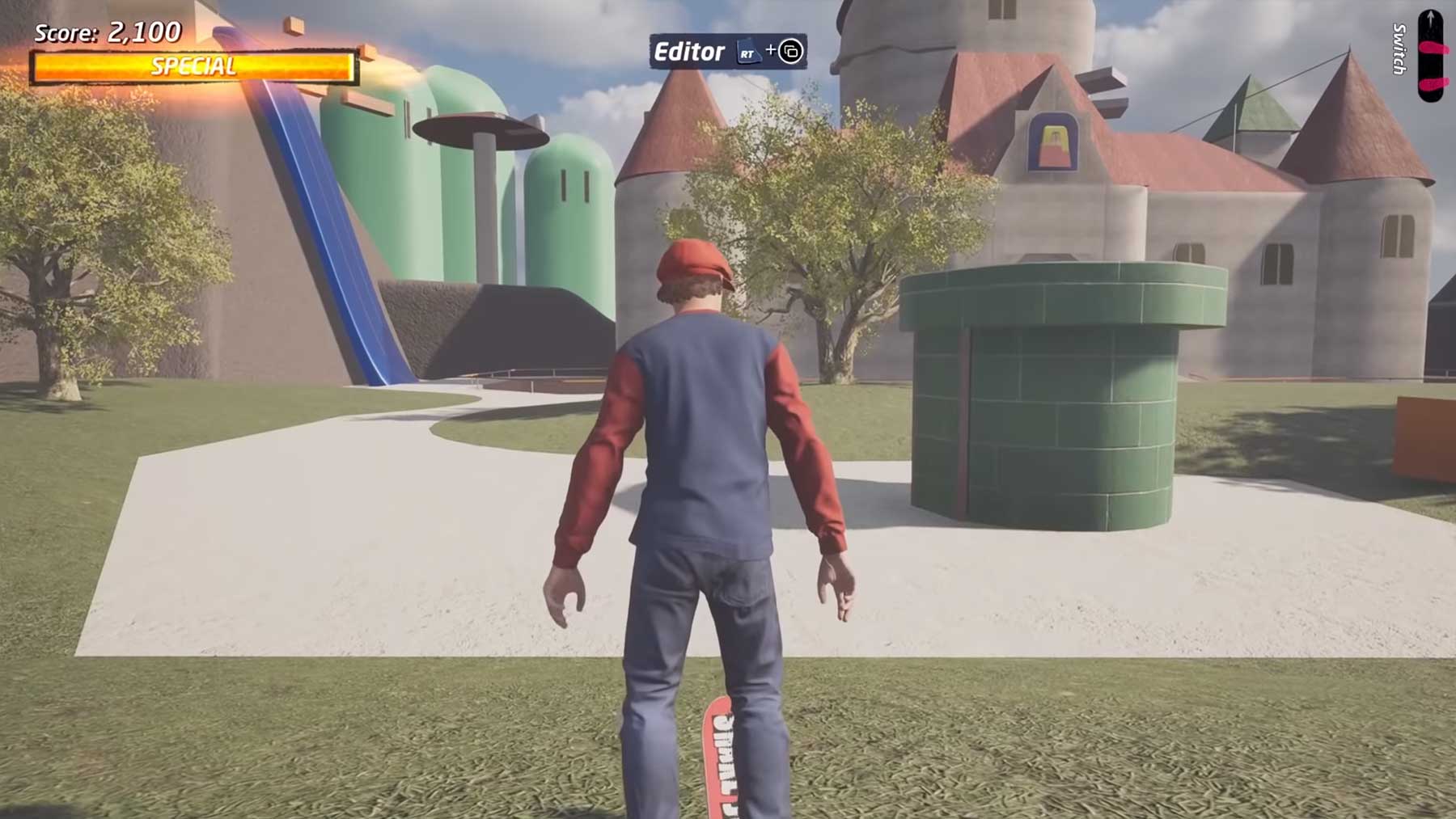 "Tony Hawk's Pro Skater" in Prinzessin Peachs "Mario 64“-Schloss skateboarden-in-prinzessin-peachs-schloss 