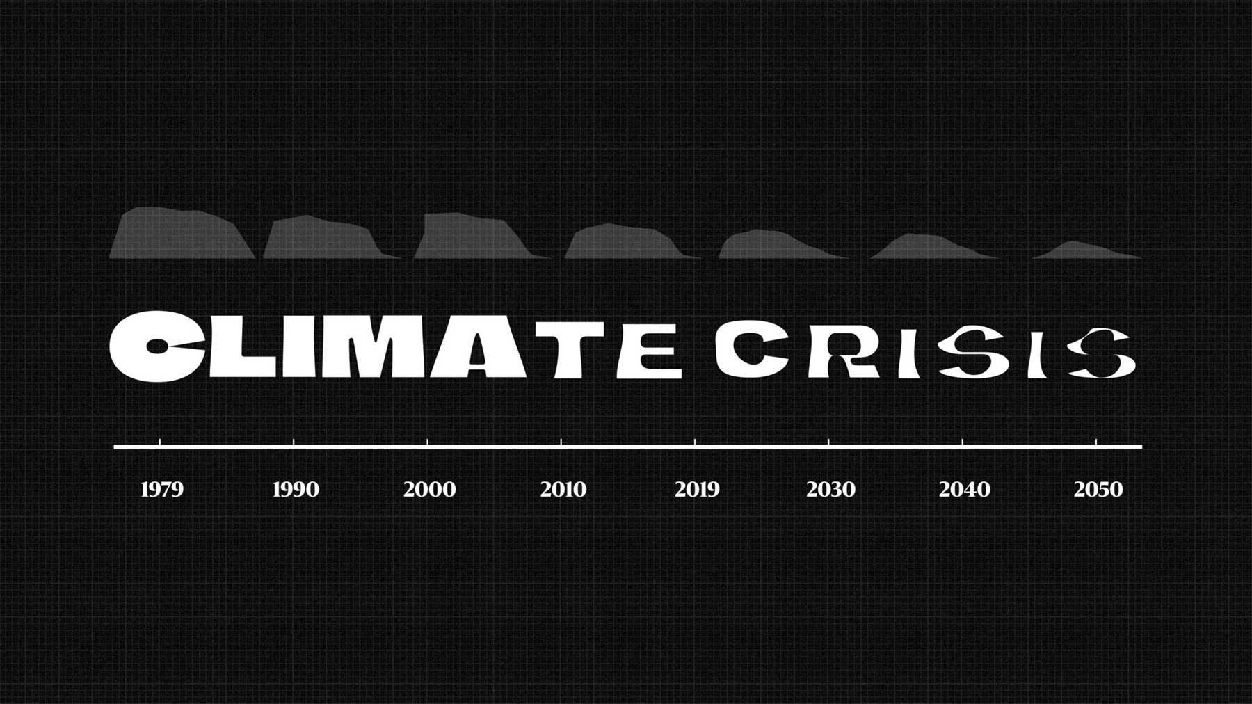 Die Klimakrisen-Schriftart schmilzt dahin Climate-Crisis-Font 