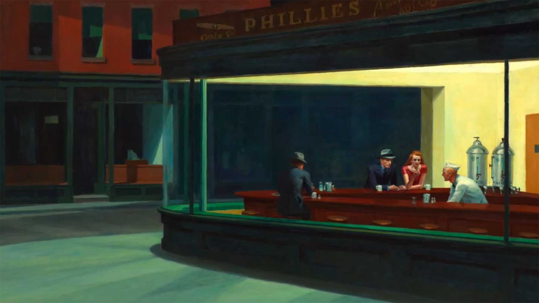 Erklärung des Gemäldes "Nighthawks" von Edward Hopper Nighthawks-Edward-Hopper-erklaert 