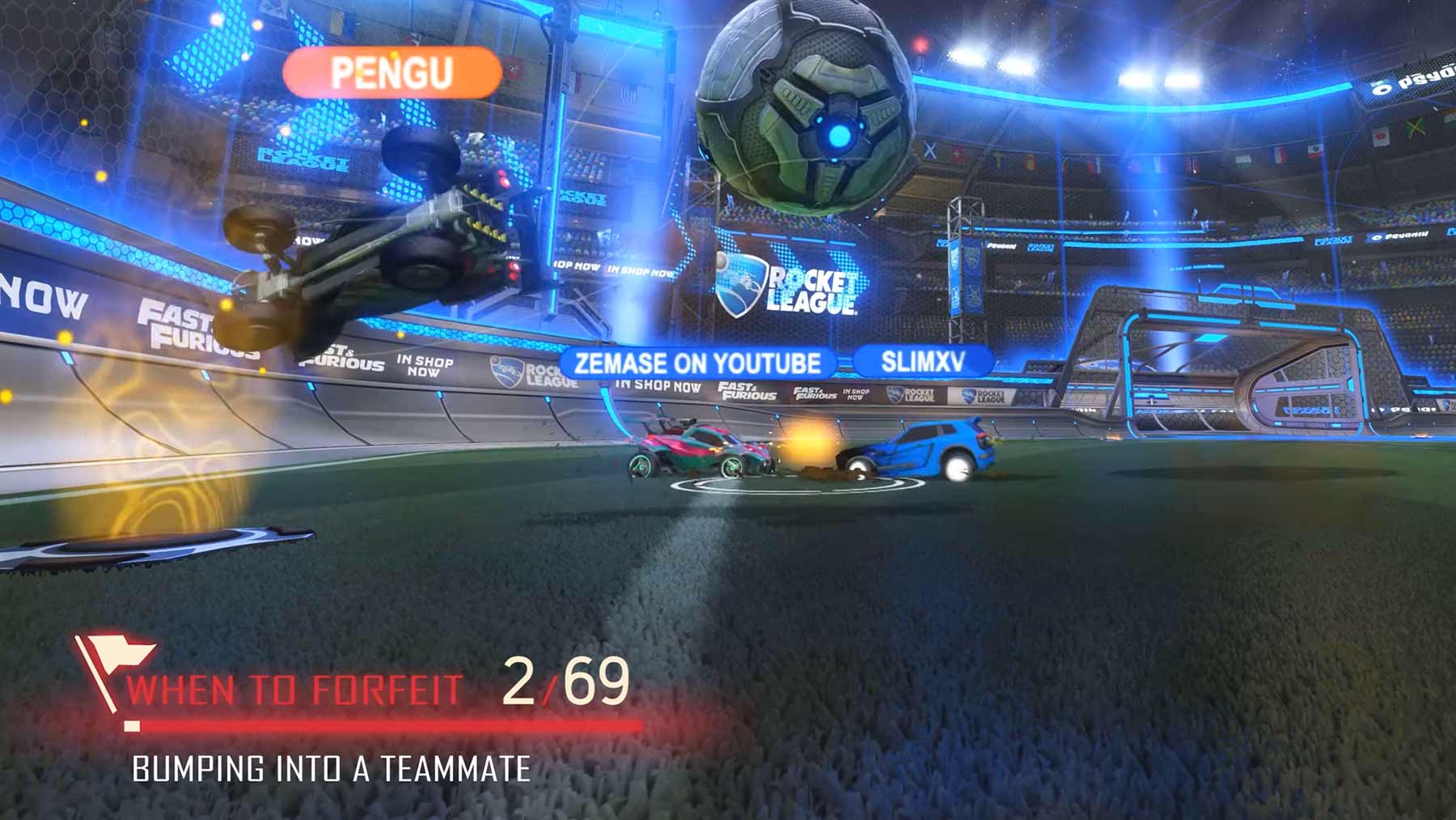 69 Gründe, in "Rocket League" aufzugeben bumping-a-teammate 