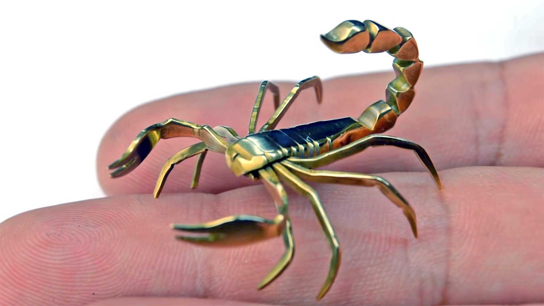 Skorpion aus einer einzelnen Schraube gefertigt