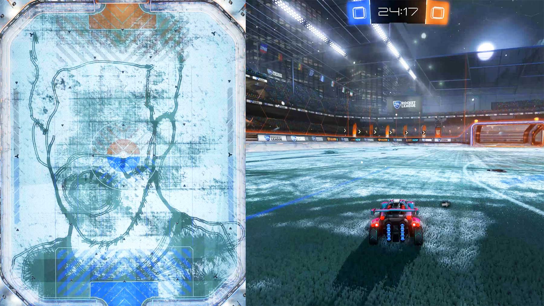 Ich habe Jon Sandman in "Rocket League" gemalt jonsandman-snow-art-drawing 