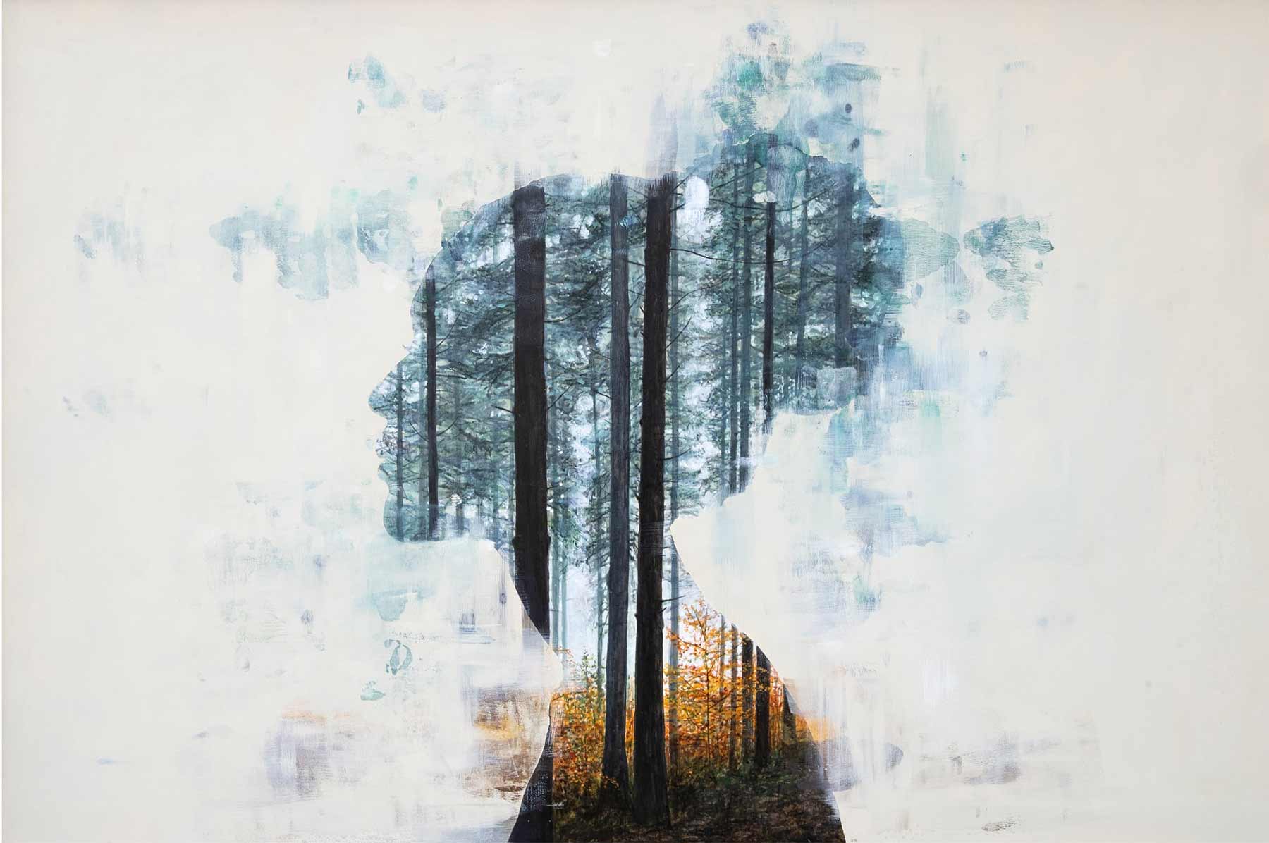 Silhouetten-Waldgemälde von Megan Aline Megan-Aline-malerei-2022-01 