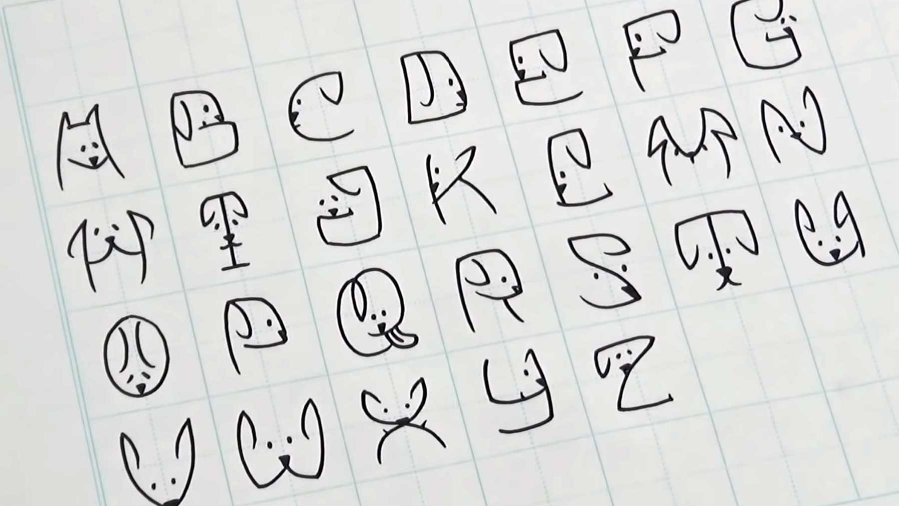 Alphabet aus Hunde-Buchstaben schreiben