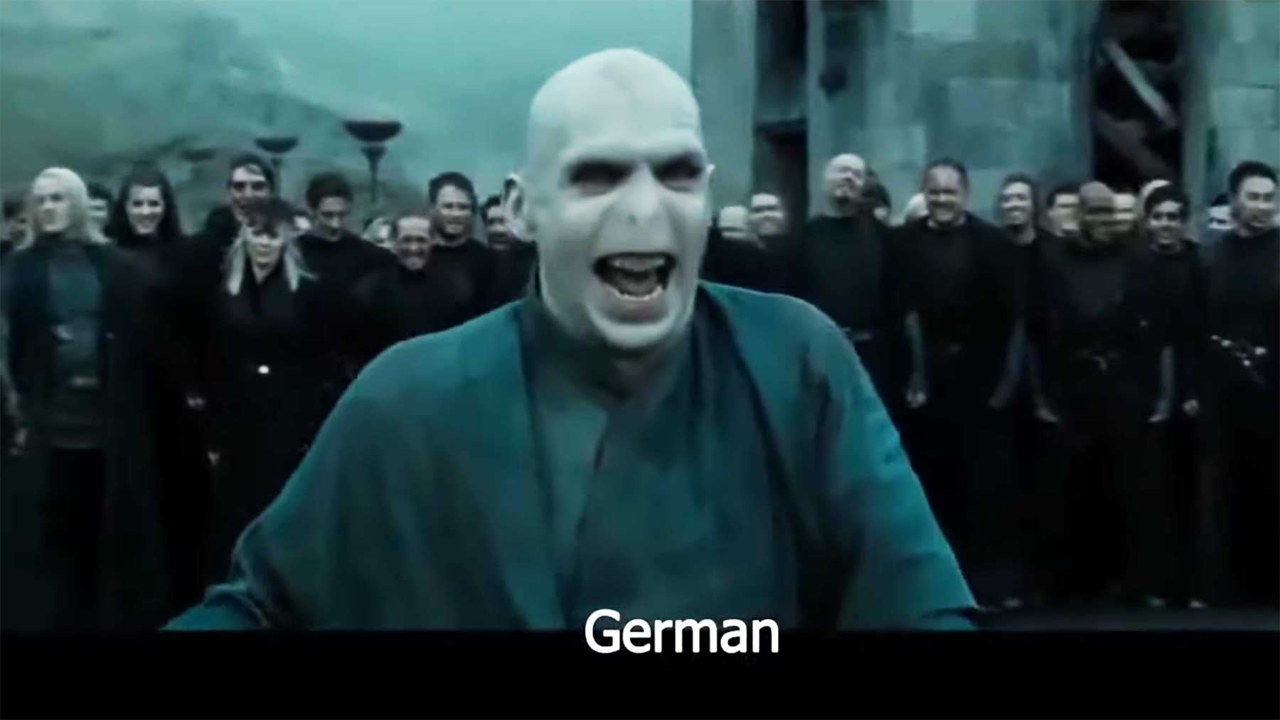 Voldemorts Lachen in 11 unterschiedlichen Sprachen
