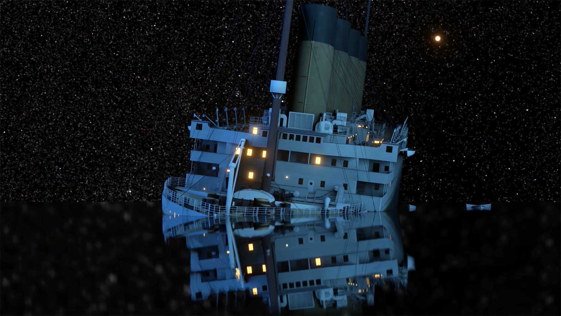 Das Versinken der Titanic in Echtzeit anschauen