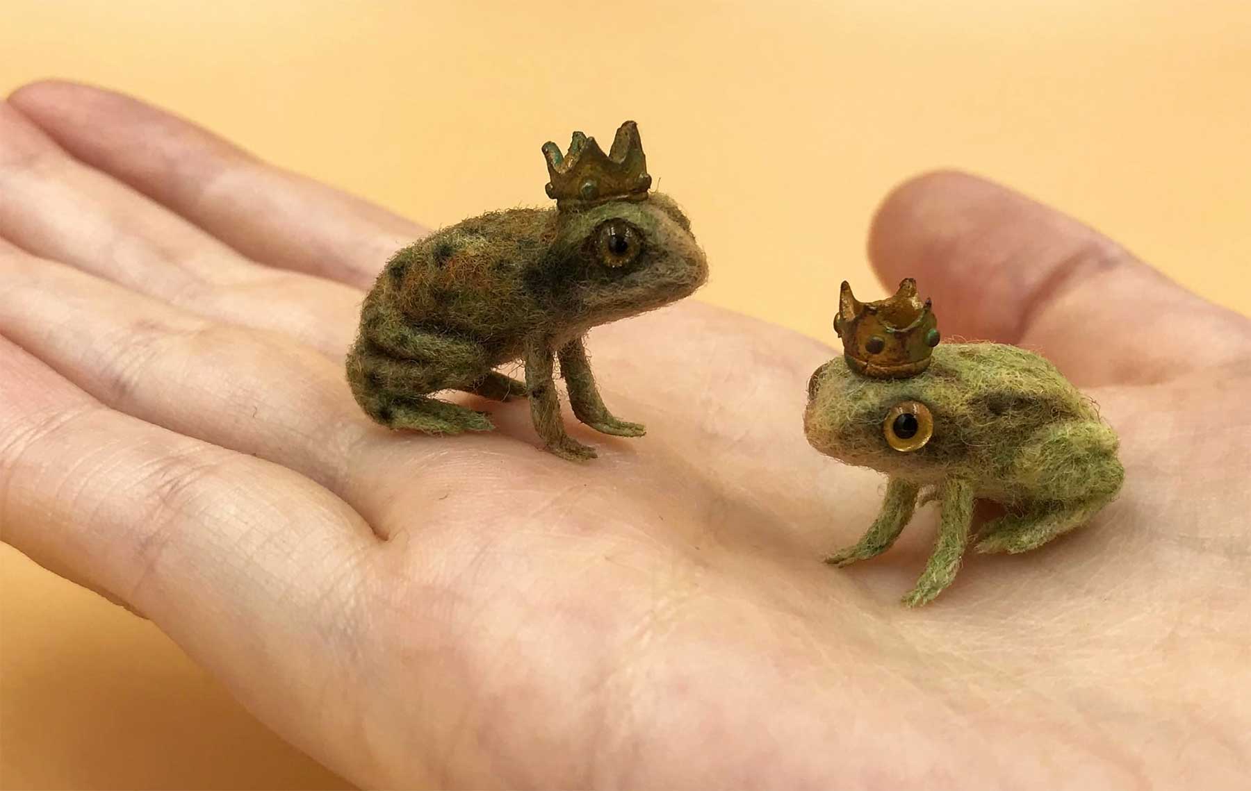 Aus Filz gemachte kleine Tiere miniatur-filz-tiere 