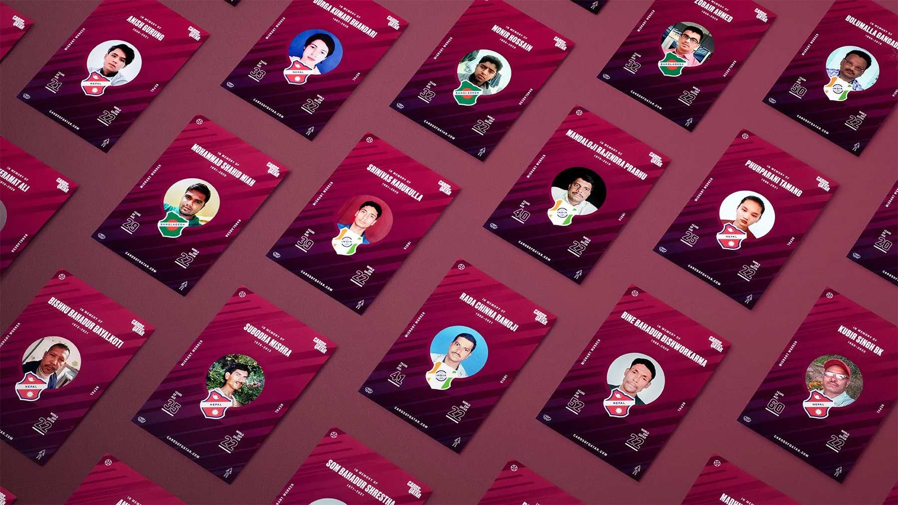 Digitale Sammelkarten verstorbener WM-Arbeiter in Katar von 11Freunde