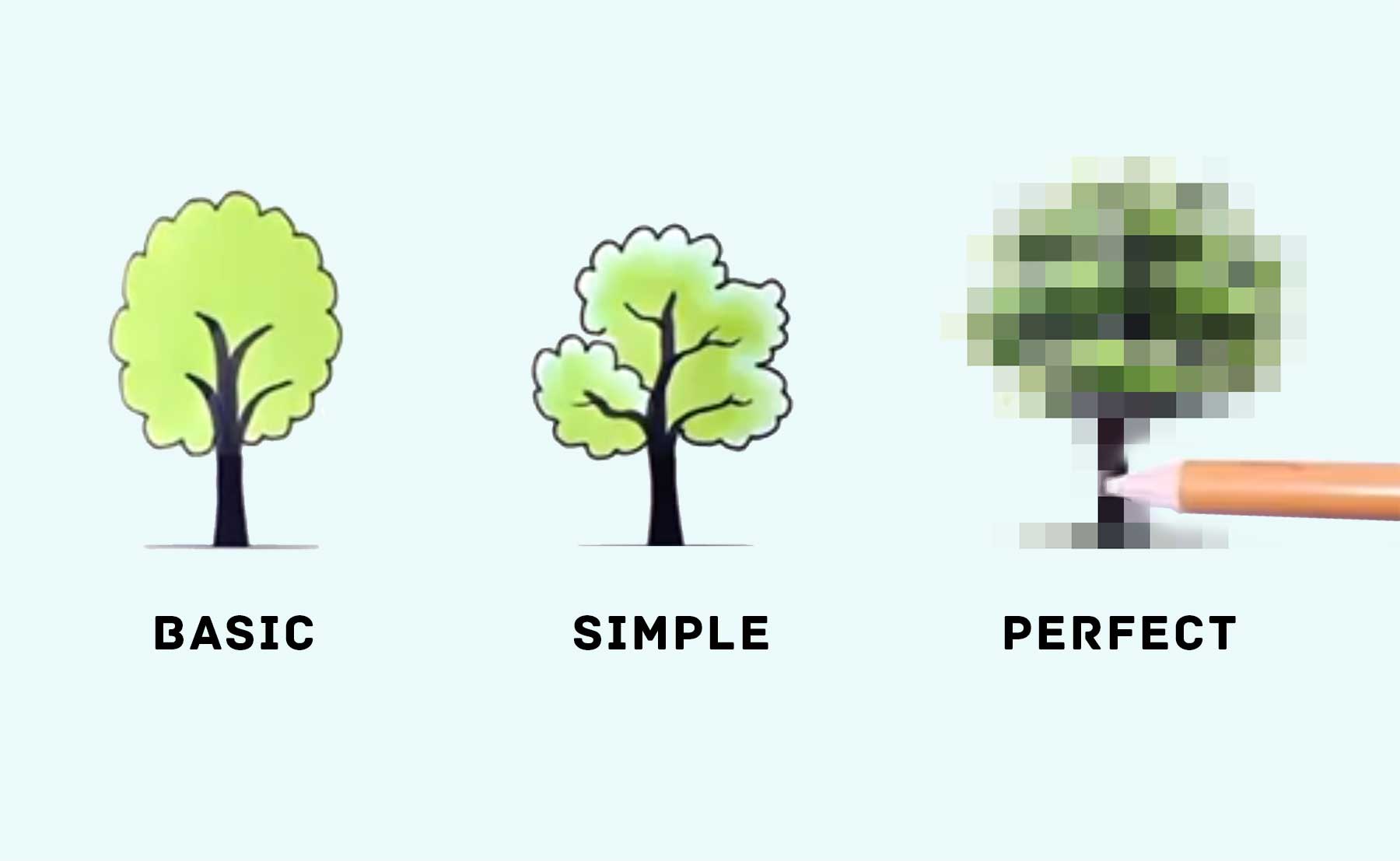 Wie man einen Baum zeichnet in 4 Qualitäts-Stufen