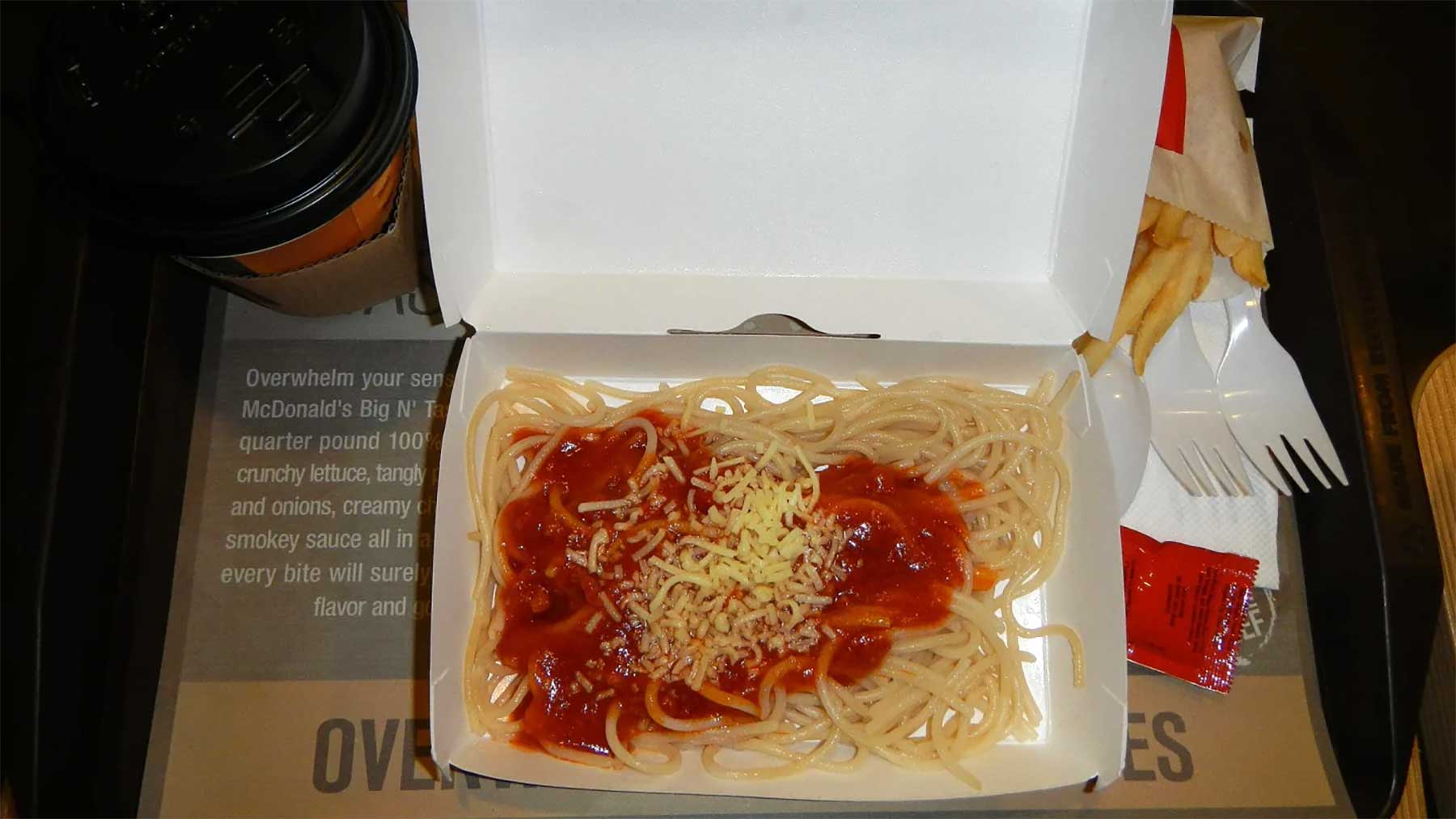 Spaghetti, Pizza und andere Speisen, die es mal bei McDonald's gab spaghetti-bei-McDonalds 