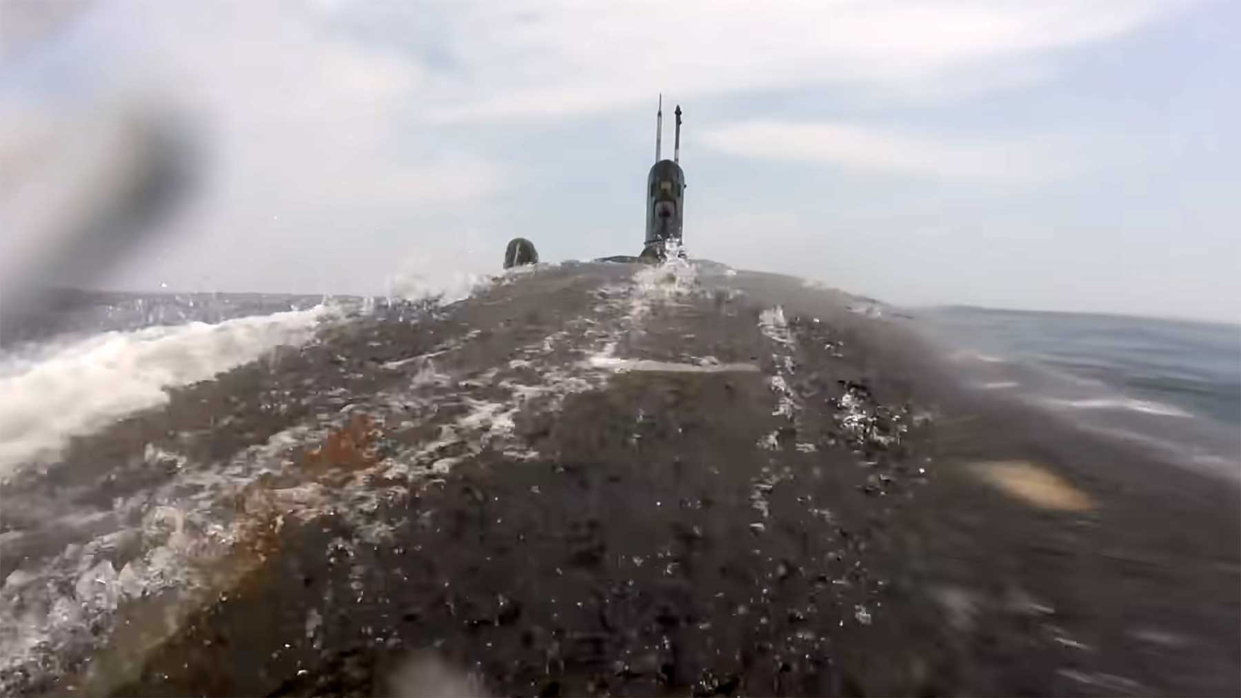 GoPro-Kamera an U-Boot angebracht
