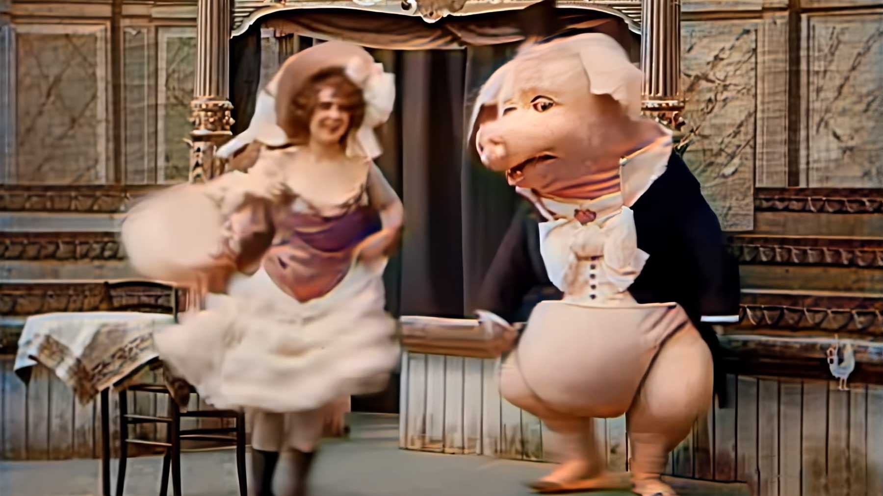 Kurzfilm aus 1907: „Das tanzende Schwein“