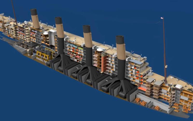 Aufbau der Titanic: Animierter Blick in das Innere