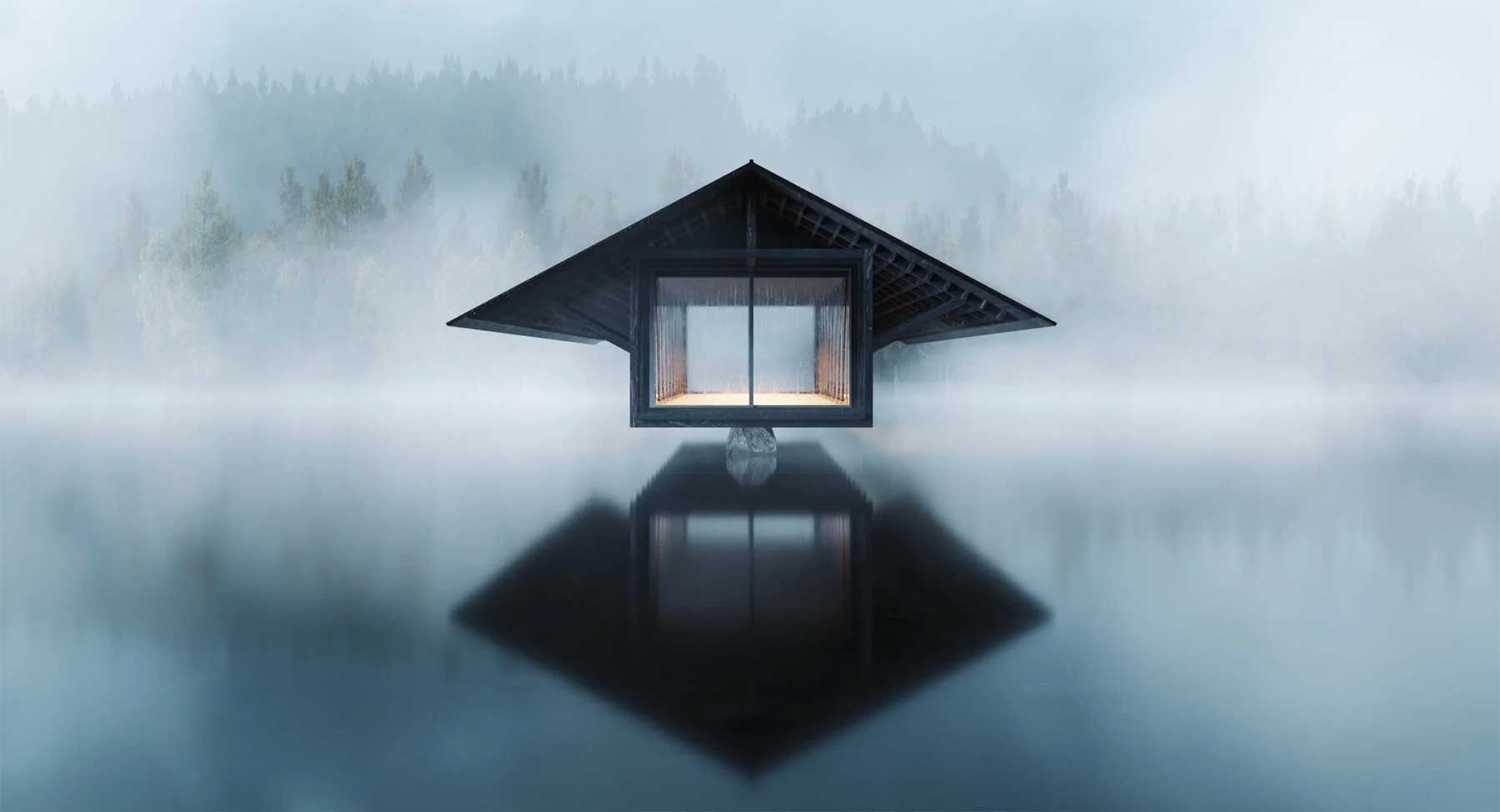 Schwebendes Haus auf dem See Crystal-Lake-Pavillon-Marc-Thorpe-Design_02 