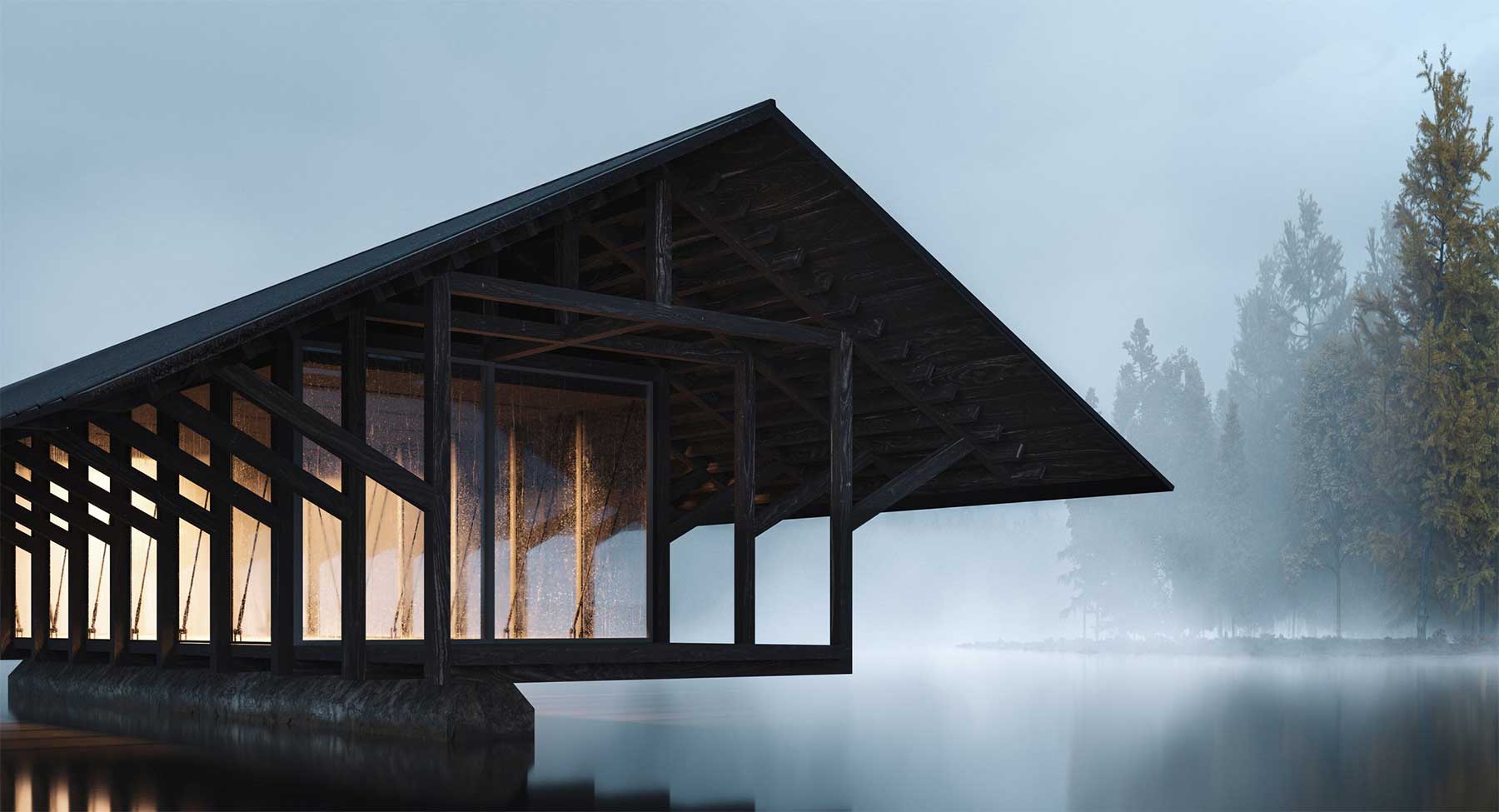 Schwebendes Haus auf dem See Crystal-Lake-Pavillon-Marc-Thorpe-Design_05 