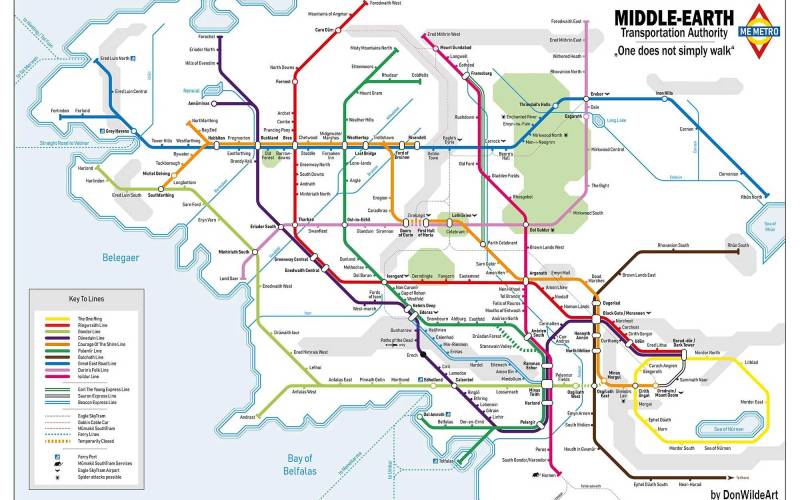 „Herr der Ringe“: Mittelerde als U-Bahn-Karte