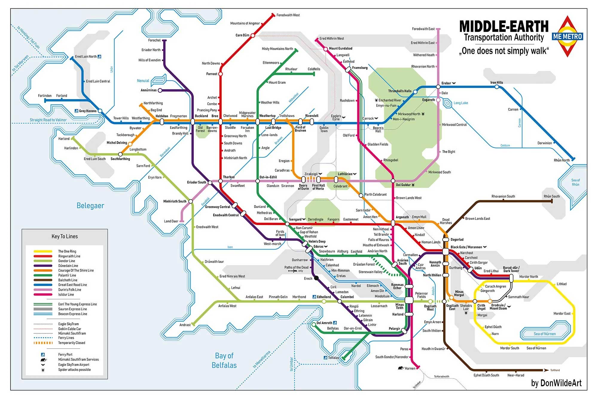 „Herr der Ringe“: Mittelerde als U-Bahn-Karte