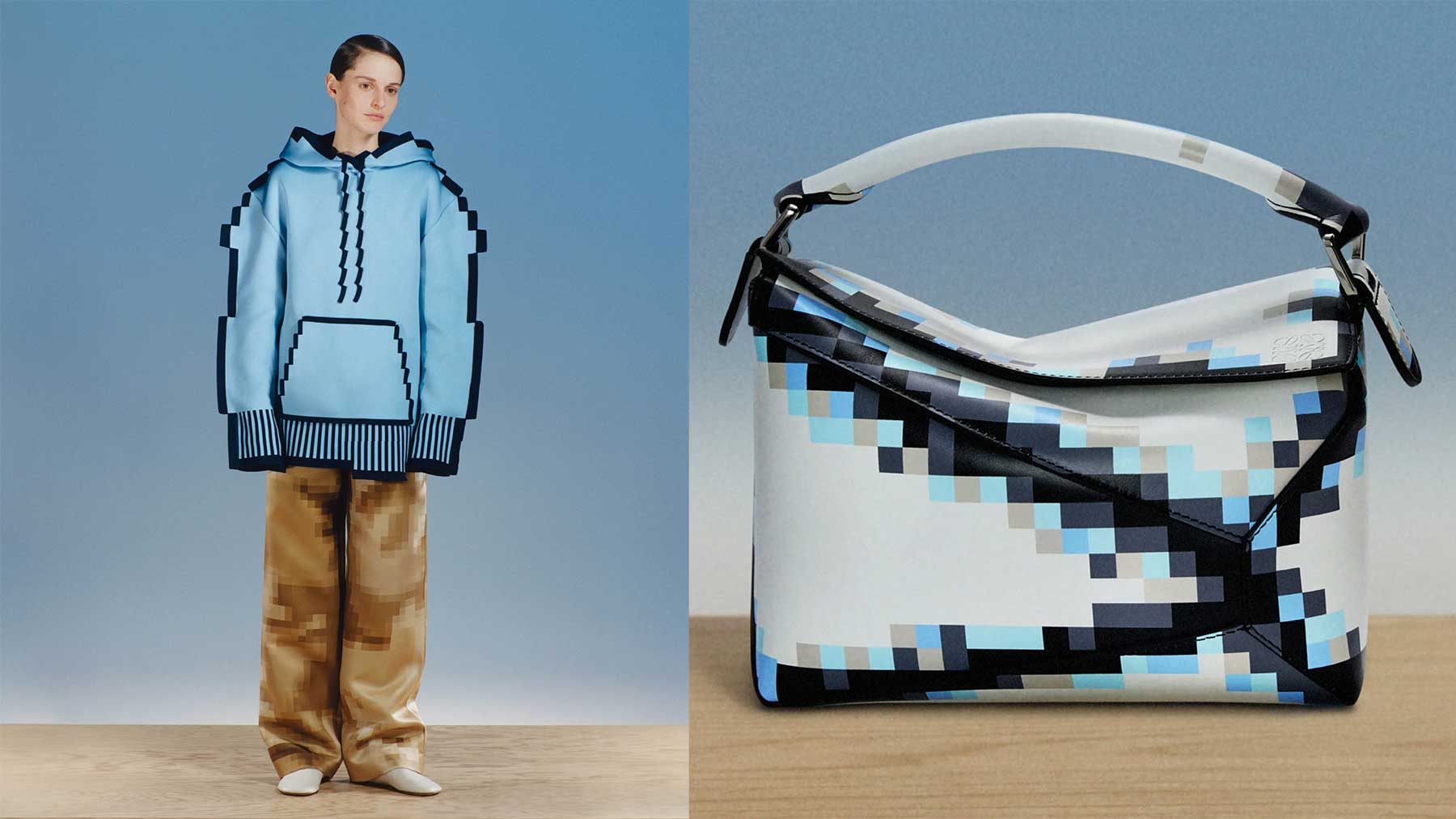 Pixel-Kleidung von LOEWE LOEWE-Screen-Time-pixel-fashion-look2 