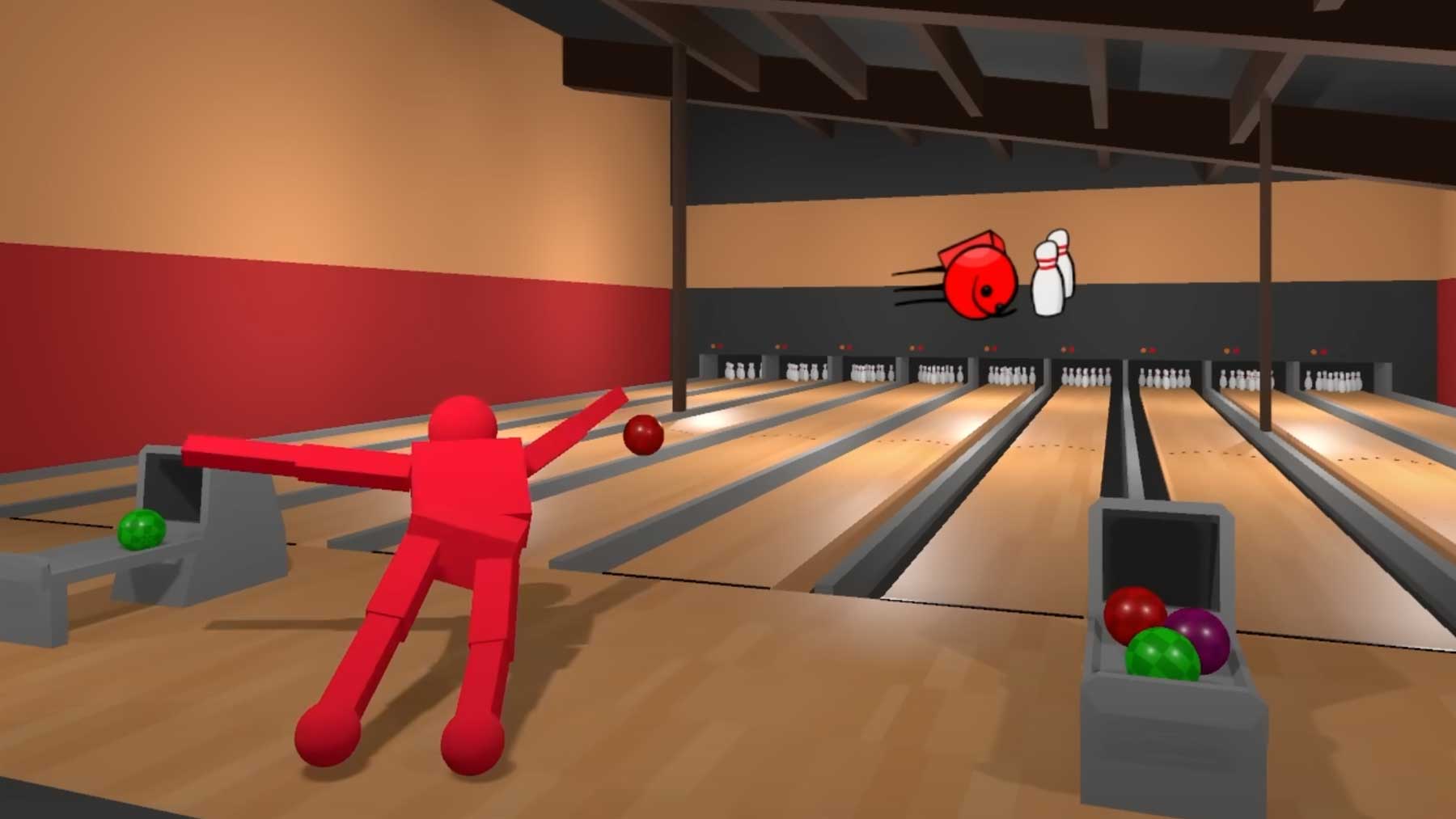 KI lernt Bowling in Videospiel