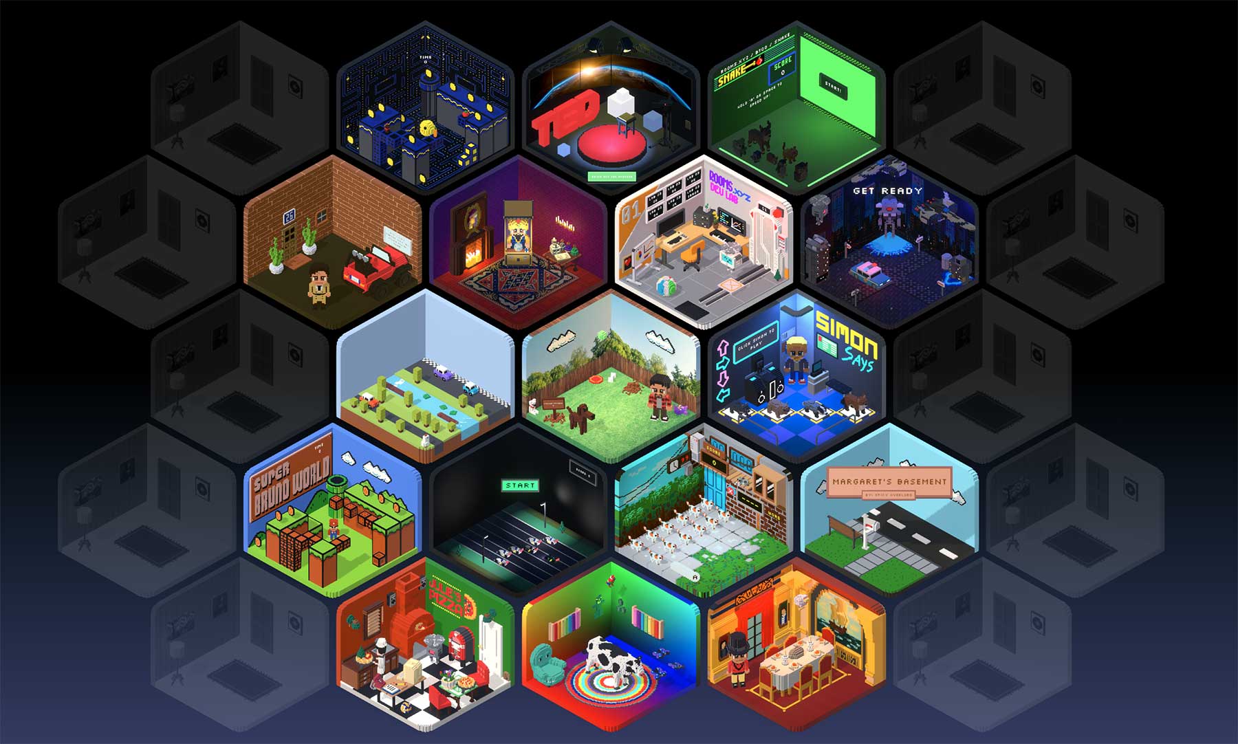 Rooms.xyz lässt euch interaktive Pixel-Räume bauen rooms.xyz_pixel-hexagon-raeume_01 
