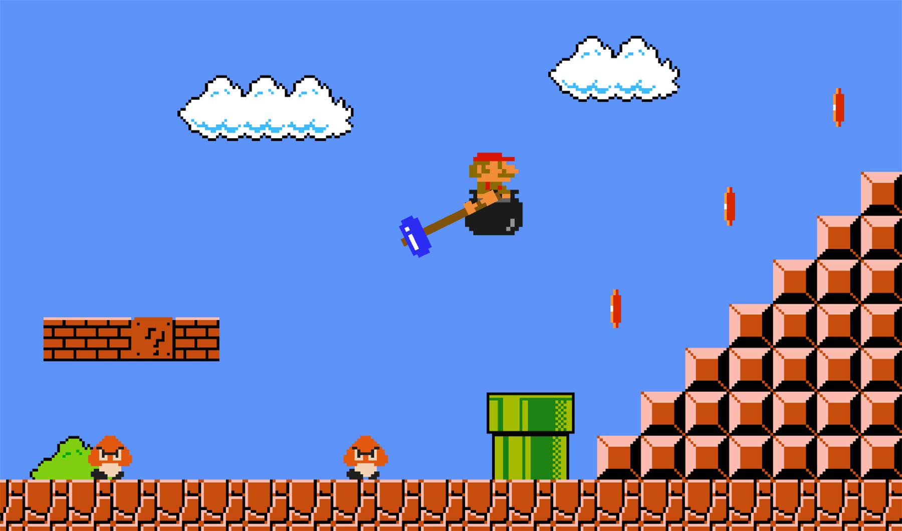 "Getting Over It" in "Super Mario Bros." Getting-over-it-super-mario-bros-getting-over-goombas 