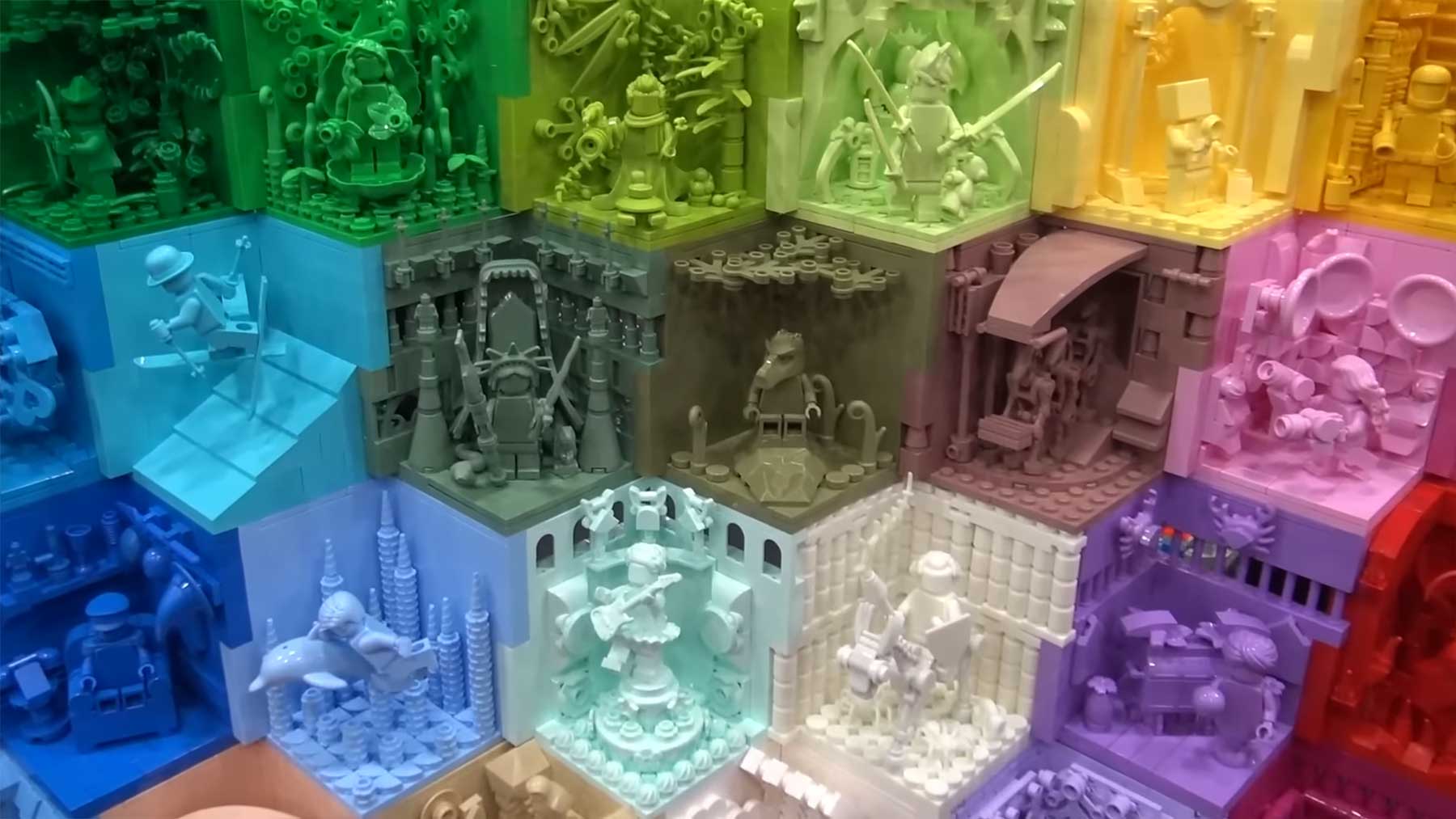 Einfarbige LEGO-Dioramen LEGO-monofarbenes-diorama 