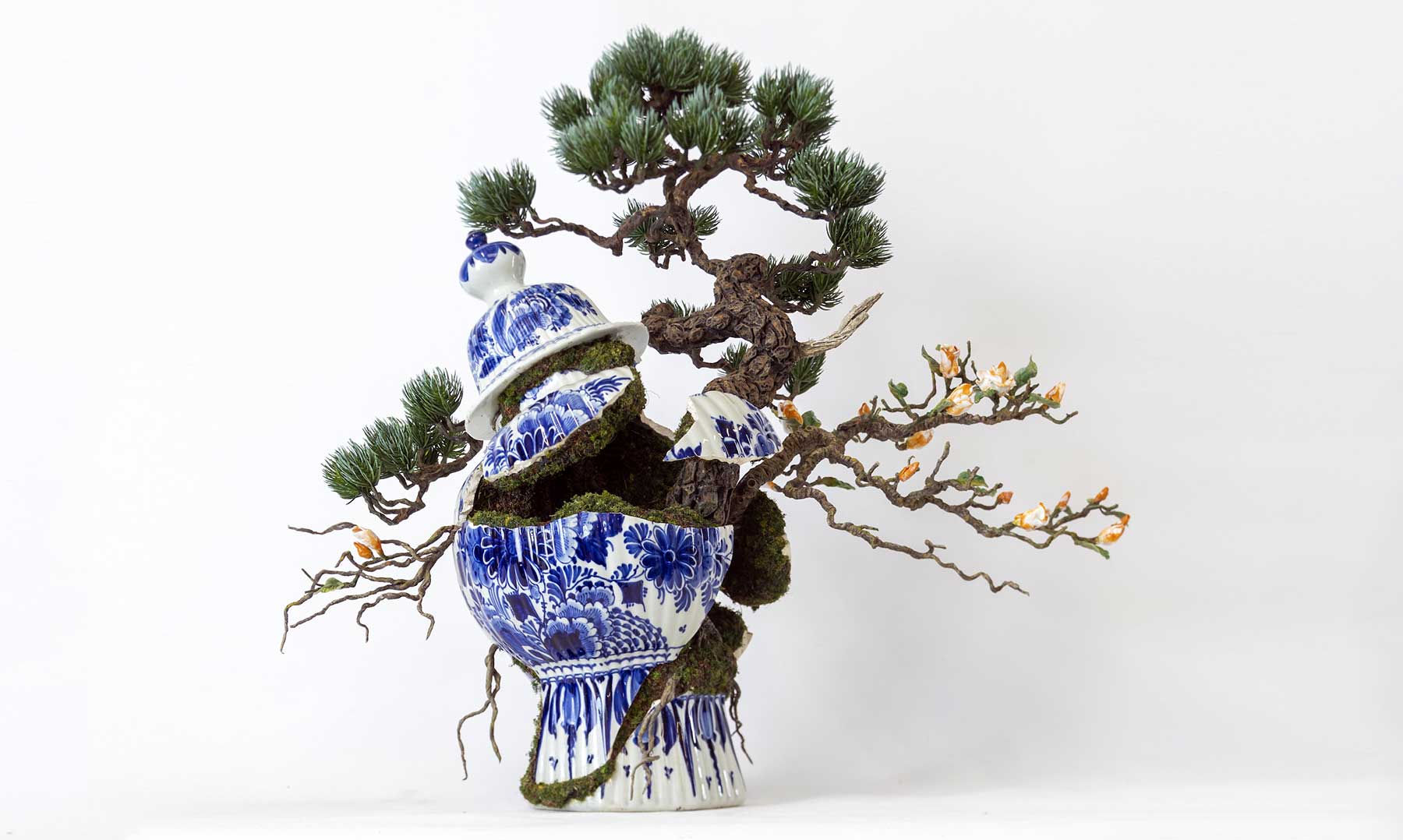 Explodierende Vasen-Bonsai-Skulpturen von Patrick Bergsma