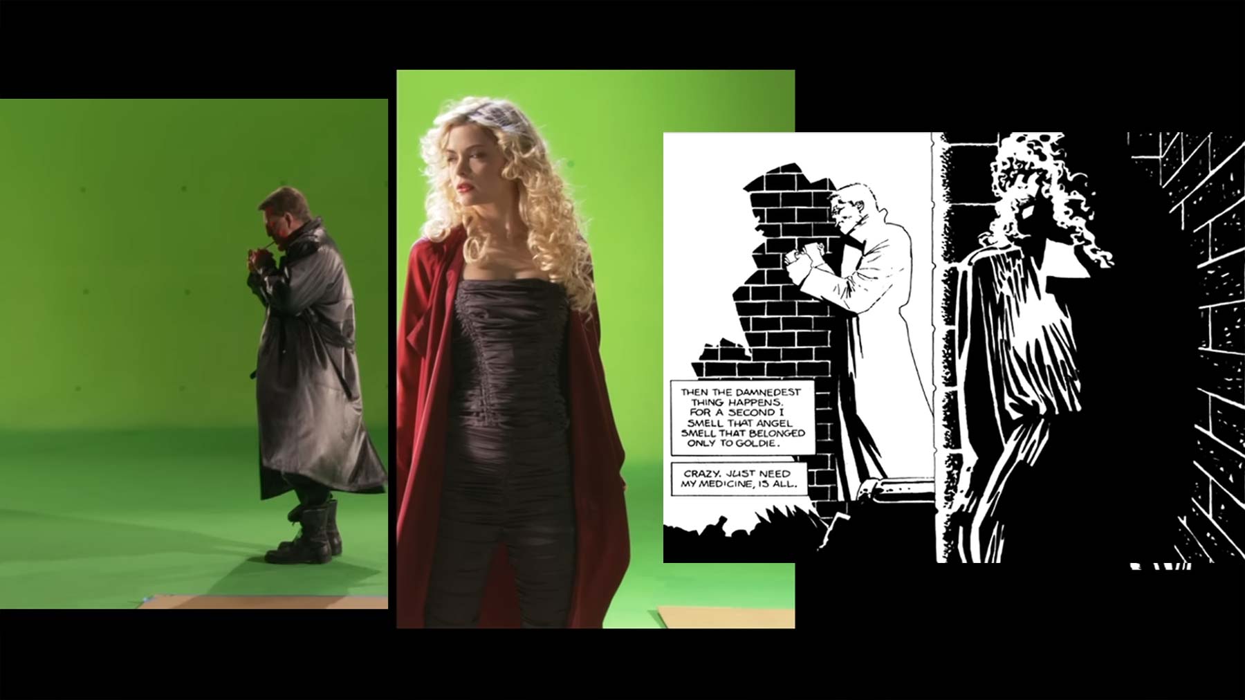 Wie der Comic-Look im "Sin City"-Film umgesetzt wurde sin-city-comic-look-im-film-mit-green-screen 