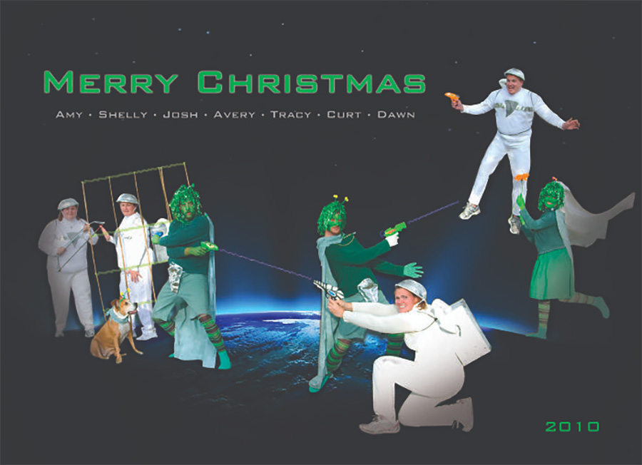 Familie macht jährlich eine lustige Weihnachtskarte Avery-Nubson-familien-weihnachtskarte_2010 