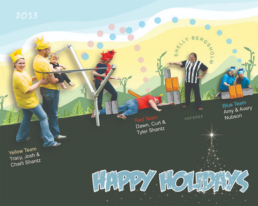 Familie macht jährlich eine lustige Weihnachtskarte Avery-Nubson-familien-weihnachtskarte_2013 