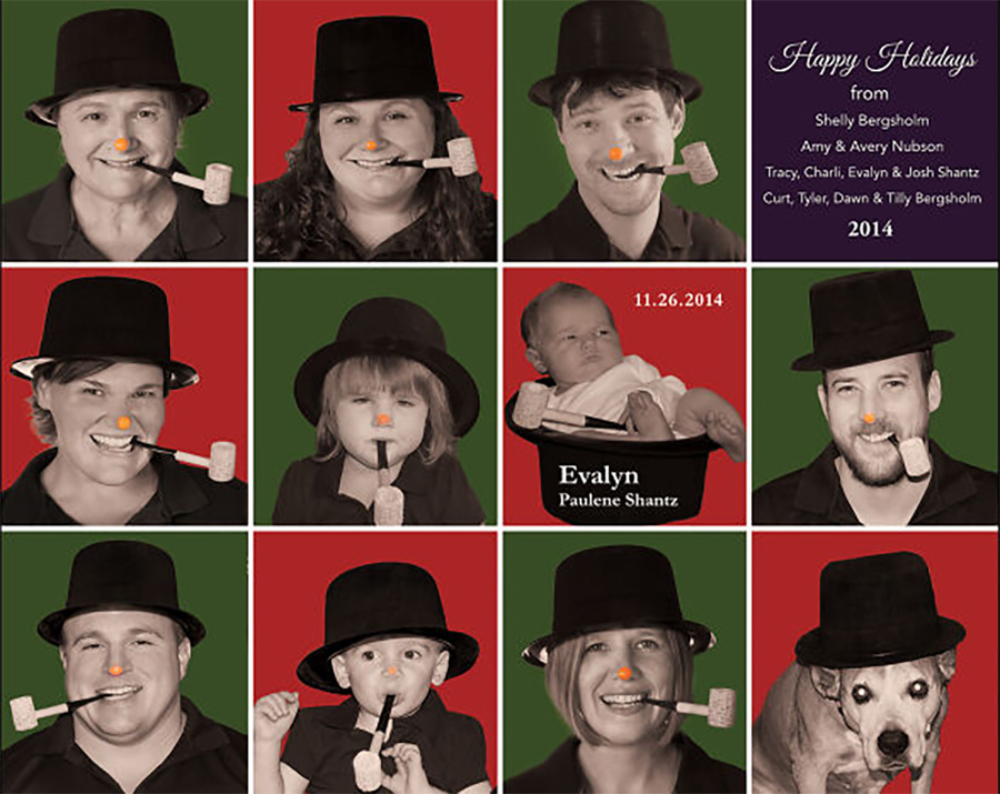 Familie macht jährlich eine lustige Weihnachtskarte Avery-Nubson-familien-weihnachtskarte_2014 