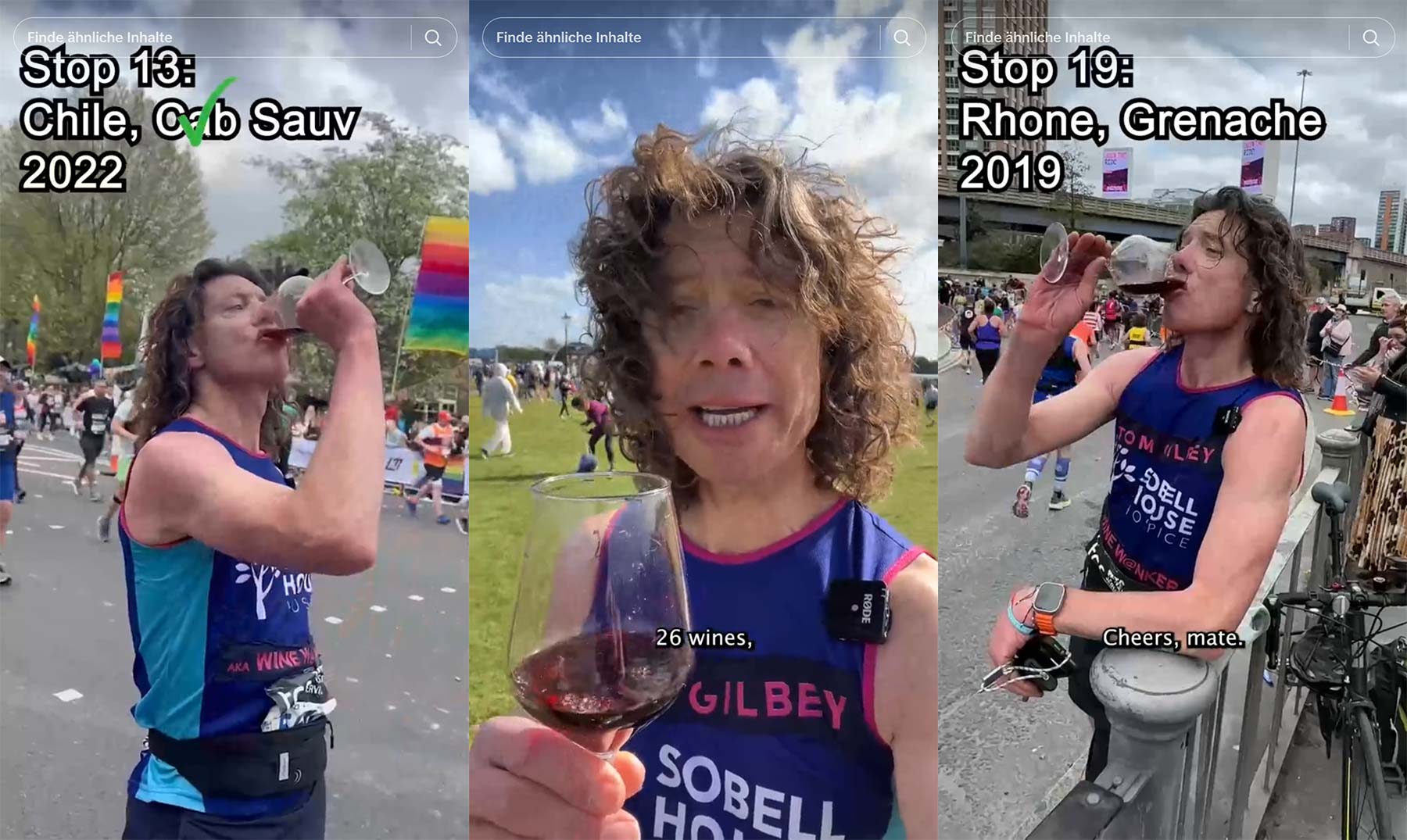 Mann läuft Marathon und trinkt jede Meile einen anderen Wein marathon-jede-meile-ein-wein-tom-gilbey 