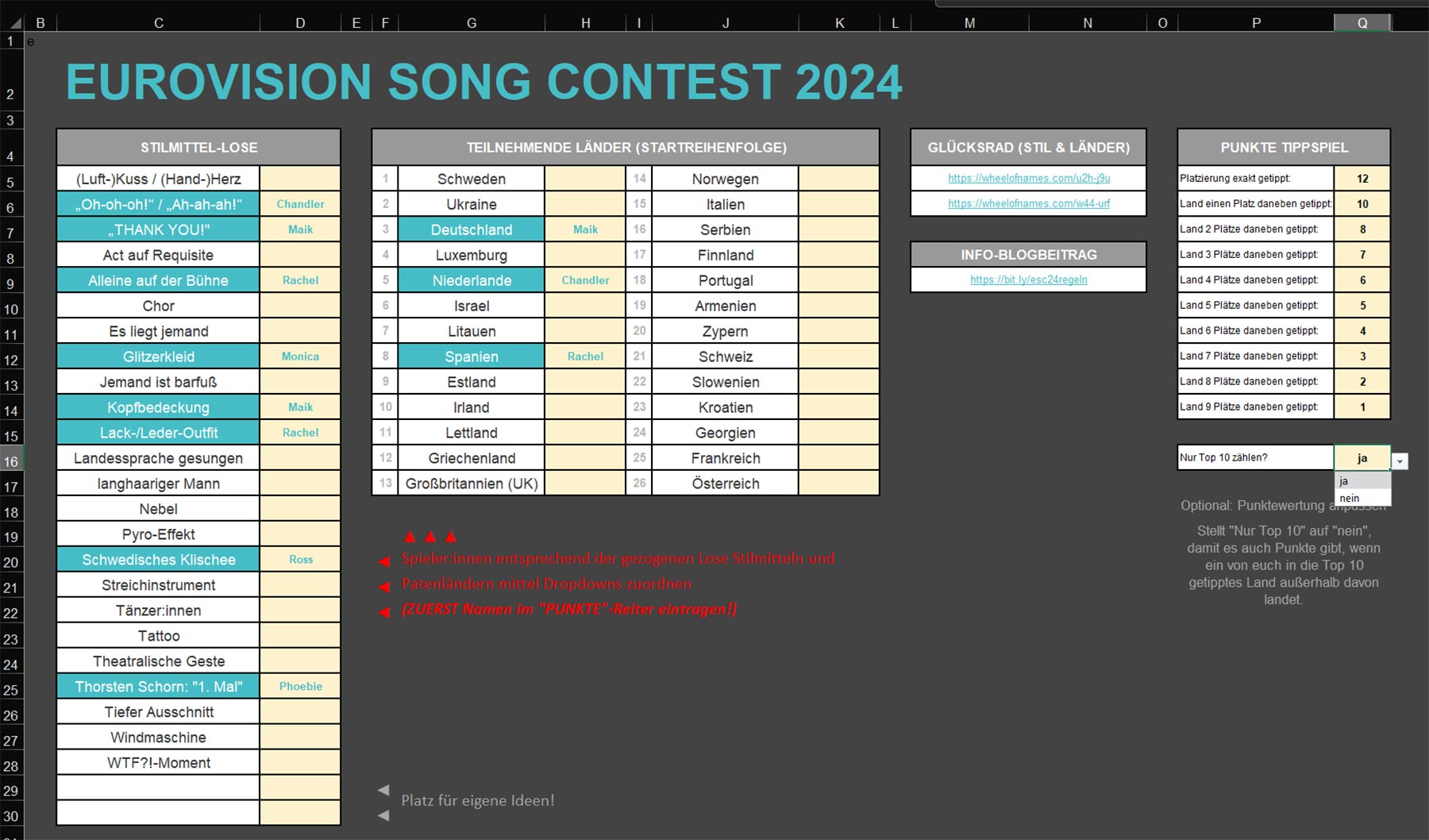 ESC-Trinkspiel 2025 zum Eurovision Song Contest in Basel ESC-Excel-Tabelle_How-to_02 