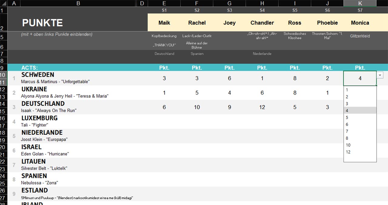 ESC-Trinkspiel 2025 zum Eurovision Song Contest in Basel ESC-Excel-Tabelle_How-to_03 