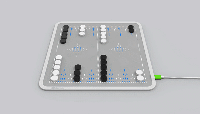 „Pixply“ ist ein digitales Spielbrett mit wechselnden LED-Flächen