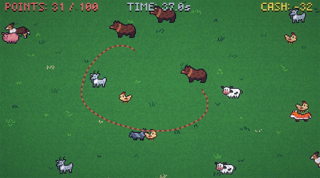 Im Spiel „Wrangle Ranch“ muss man Tiere mit dem Lasso einfangen