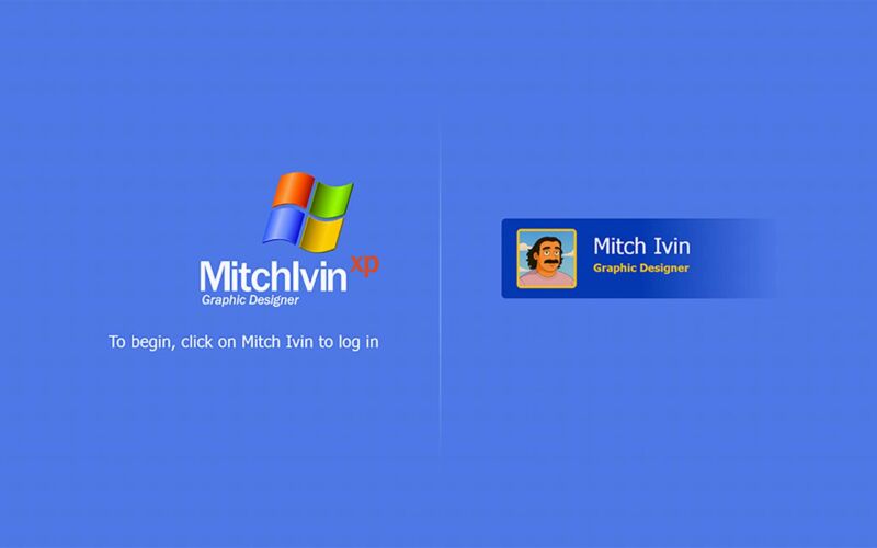 Portfolio von Grafik-Designer sieht wie Windows XP aus