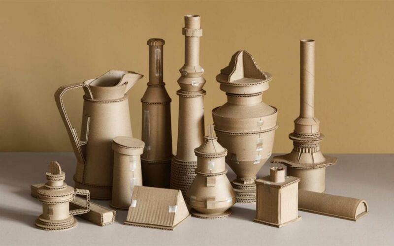 Keramik-Gefäße, die wie Pappe aussehen