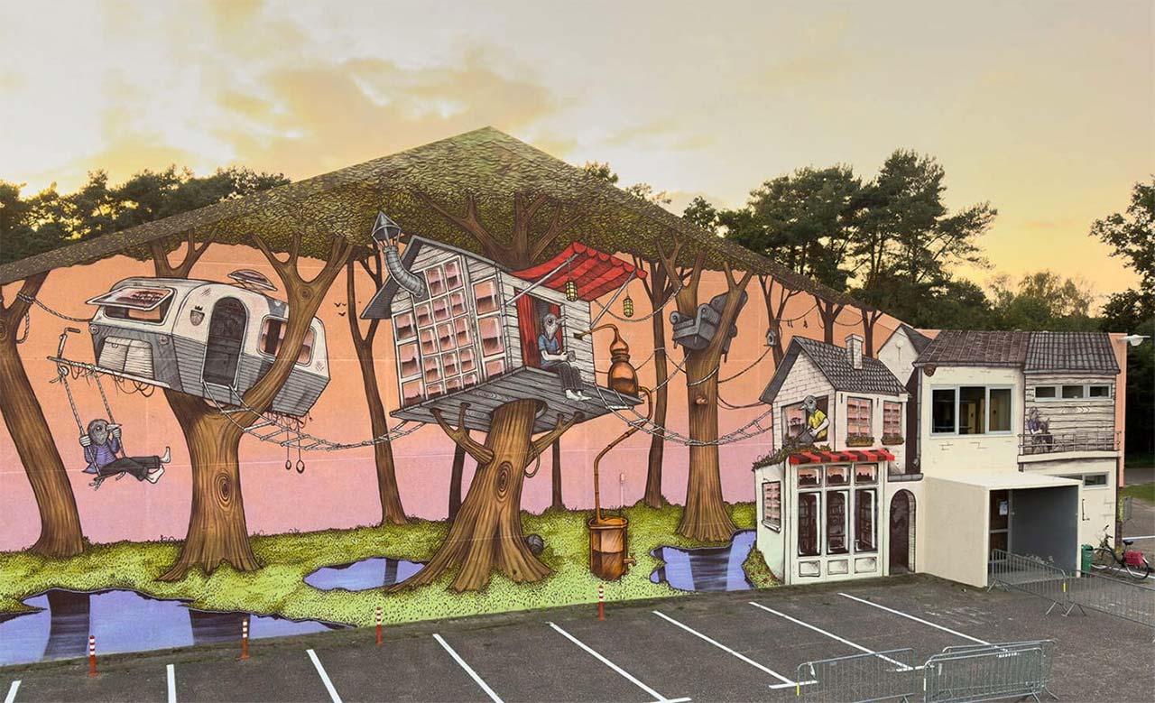 "Gezeichnete" Murals von Gijs Vanhee Gijs-Vanhee-street-art-murals